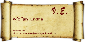 Végh Endre névjegykártya