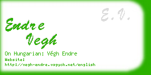 endre vegh business card